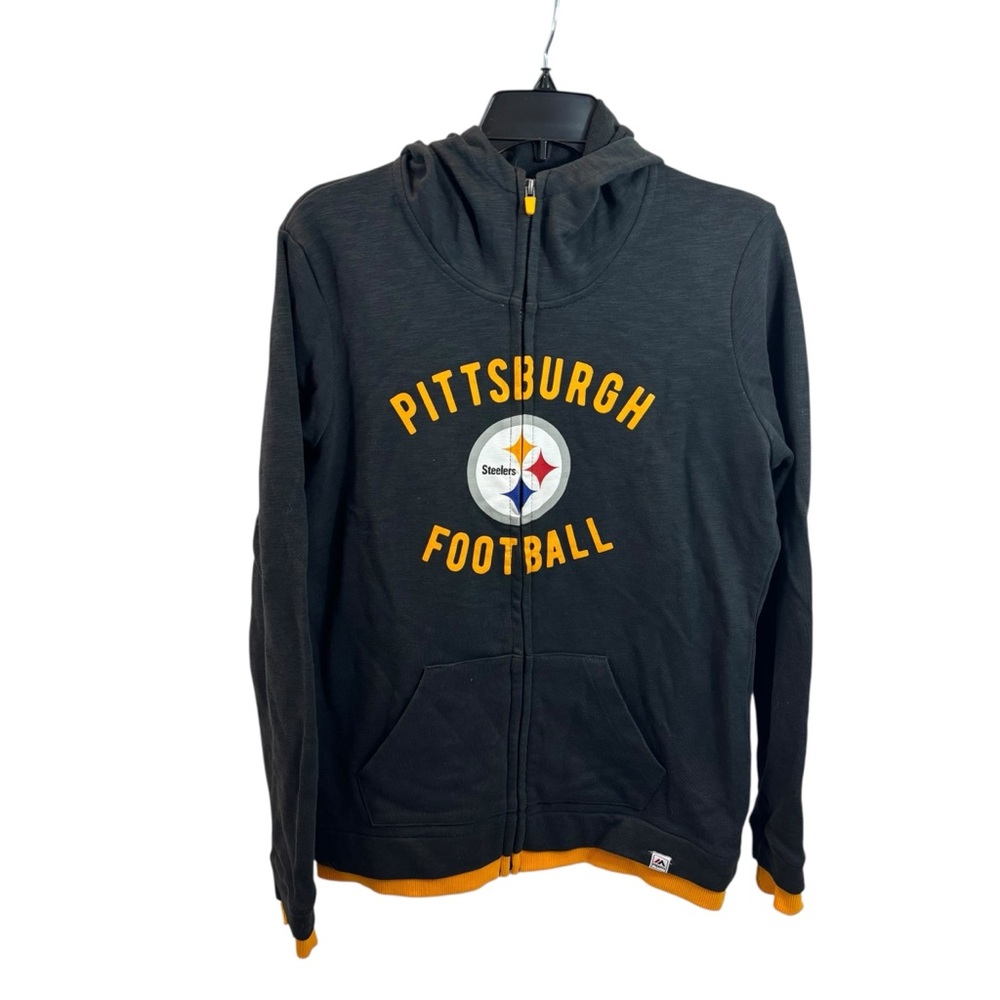 Ladies Majestic Brand Full Zip‎ Pittsburgh Steelers Hoodie Size Medium